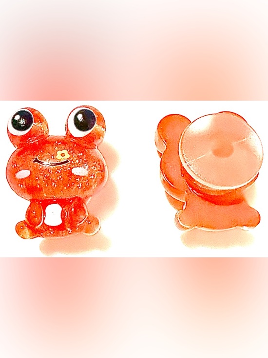 CROCS Accessories - 2 Frog Glossy Resin Croc Charms Shoe Charm Jibbit Disney Croc Charms